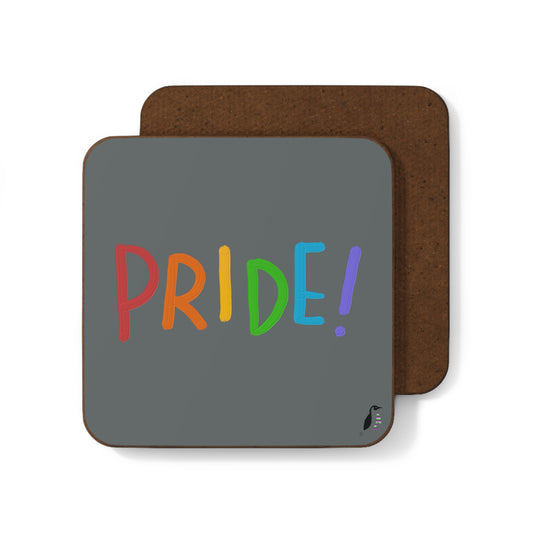 Hardboard Back Coaster: LGBTQ Pride Dark Grey