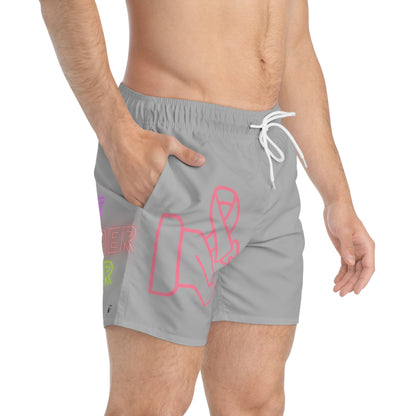 Swim Trunks: Fight Cancer Lite Grey