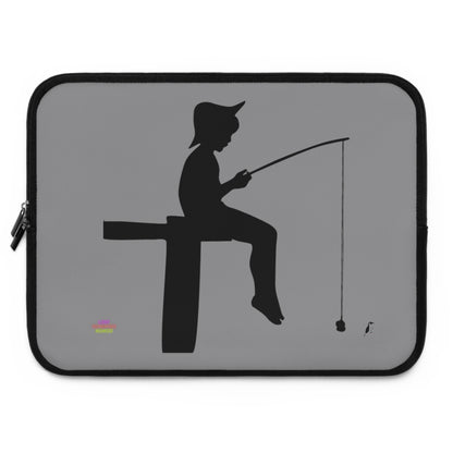 Laptop Sleeve: Fishing Grey