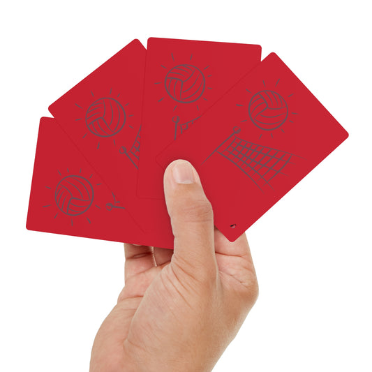 Poker Cards: Volleyball Dark Red