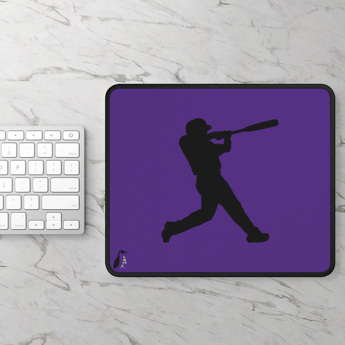 Gaming Mouse Pad: Baseball Purple