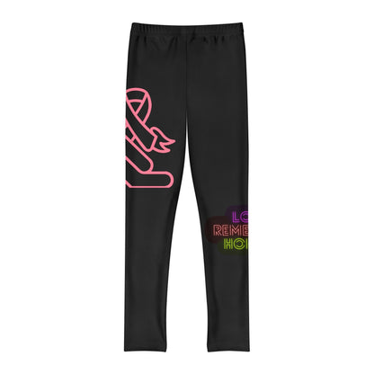 Youth Full-Length Leggings: Fight Cancer Black