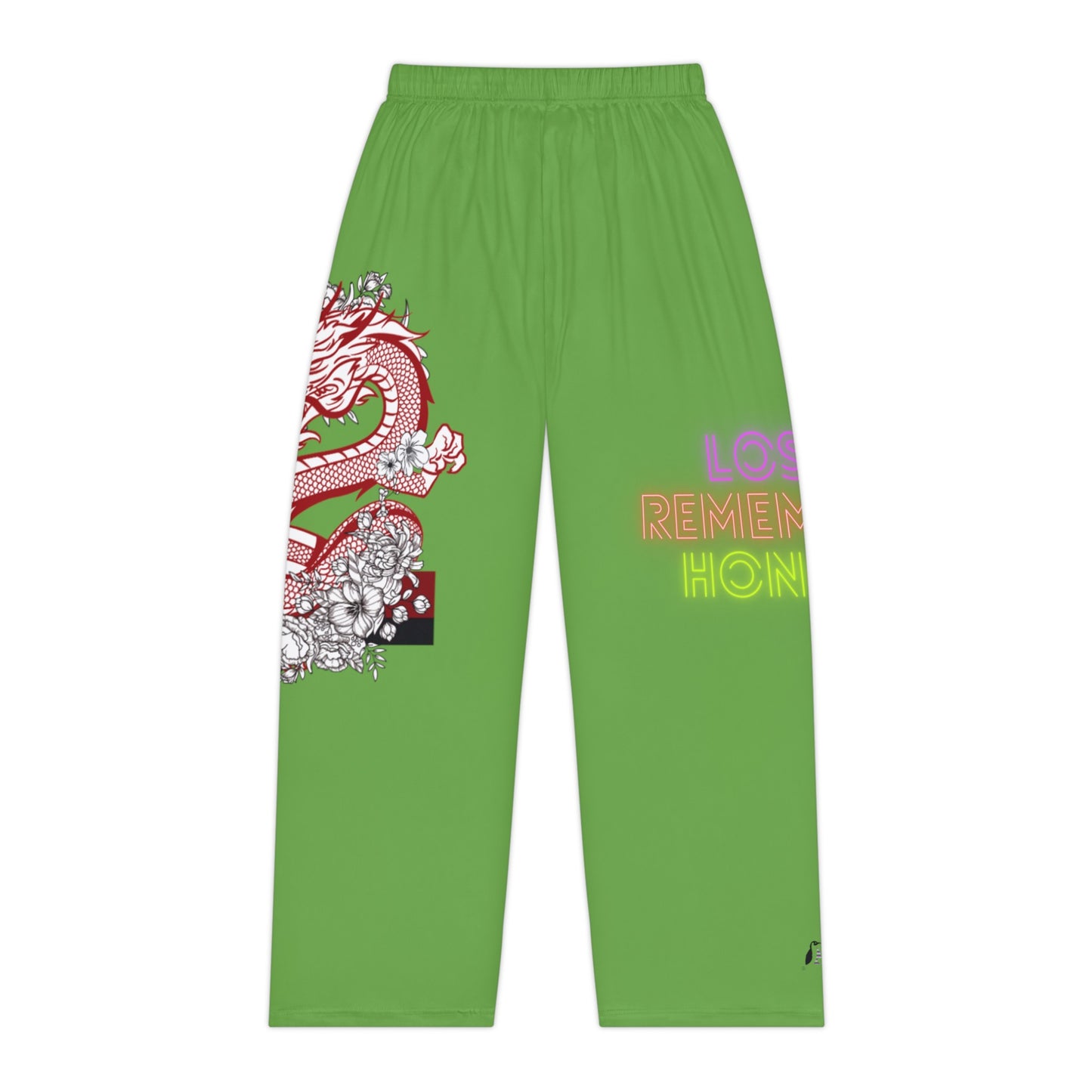 Women's Pajama Pants: Dragons Green