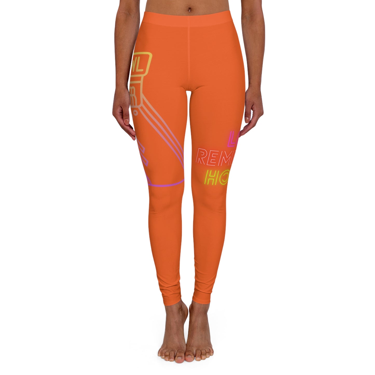 Women's Spandex Leggings: Bowling Orange