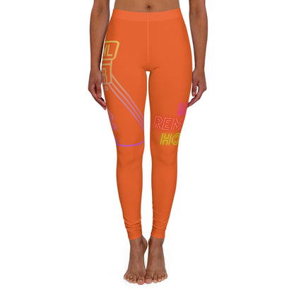 Women's Spandex Leggings: Bowling Orange