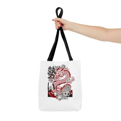 Tote Bag: Dragons White