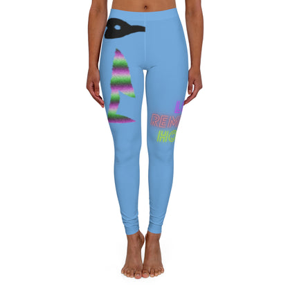 Women's Spandex Leggings: Crazy Penguin World Logo Lite Blue