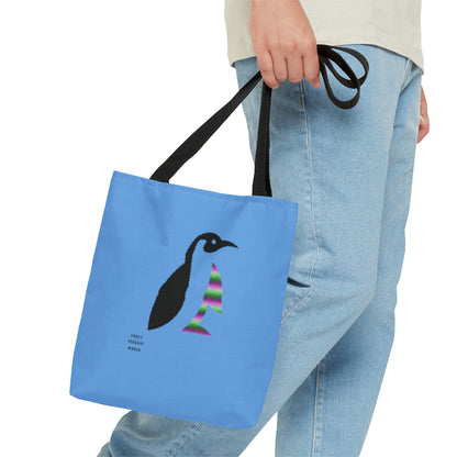 Tote Bag: Crazy Penguin World Logo Lite Blue