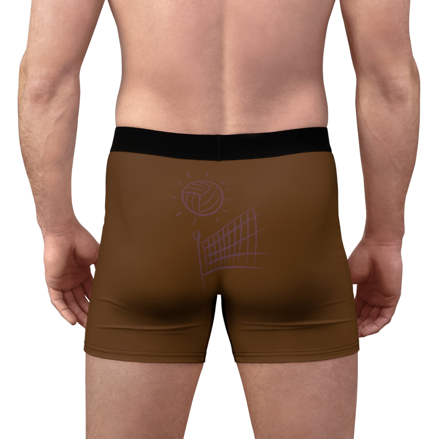 Men's Boxer Briefs: Volleyball Brown