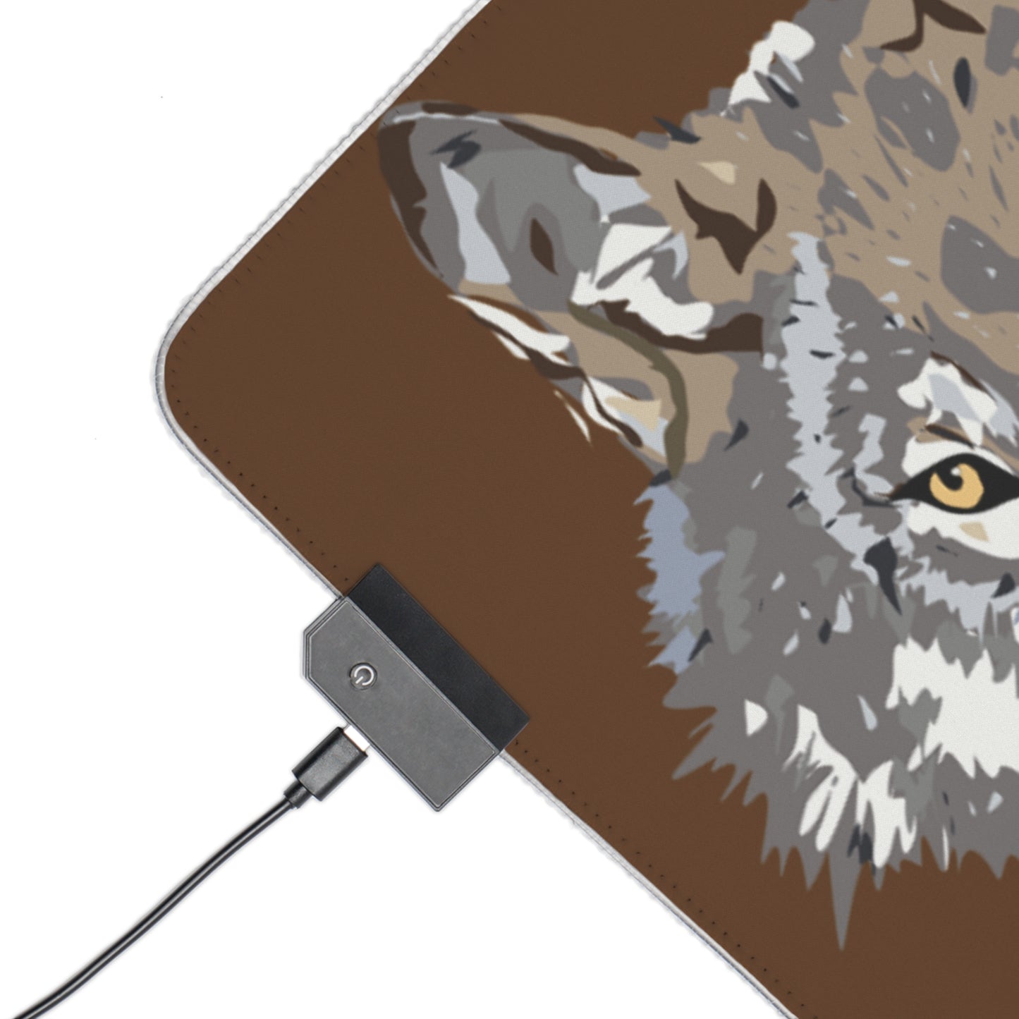 LED Gaming Mouse Pad: Wolves Brown