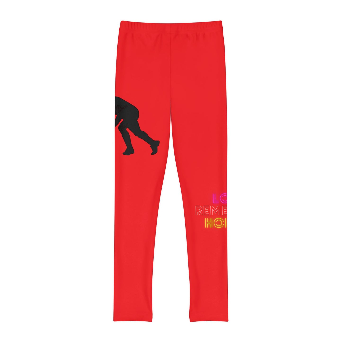 Youth Full-Length Leggings: Hockey Red