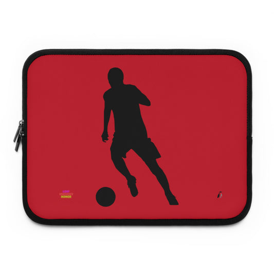 Laptop Sleeve: Soccer Dark Red