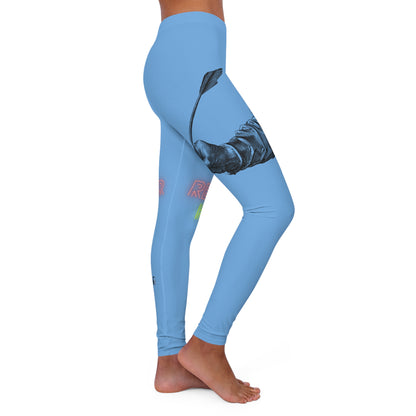 Women's Spandex Leggings: Writing Lite Blue