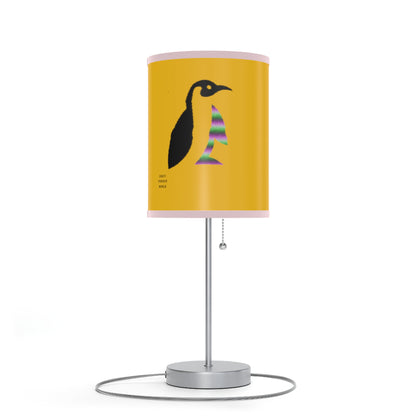 Lamp on a Stand, US|CA plug: Crazy Penguin World Logo Yellow