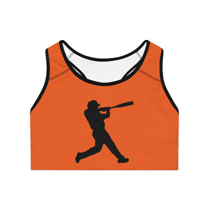 Sports Bra: Baseball Orange