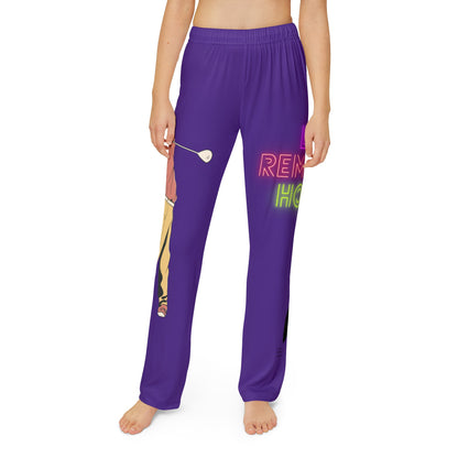 Kids Pajama Pants: Golf Purple