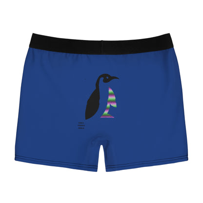 Men's Boxer Briefs: Crazy Penguin World Logo Dark Blue