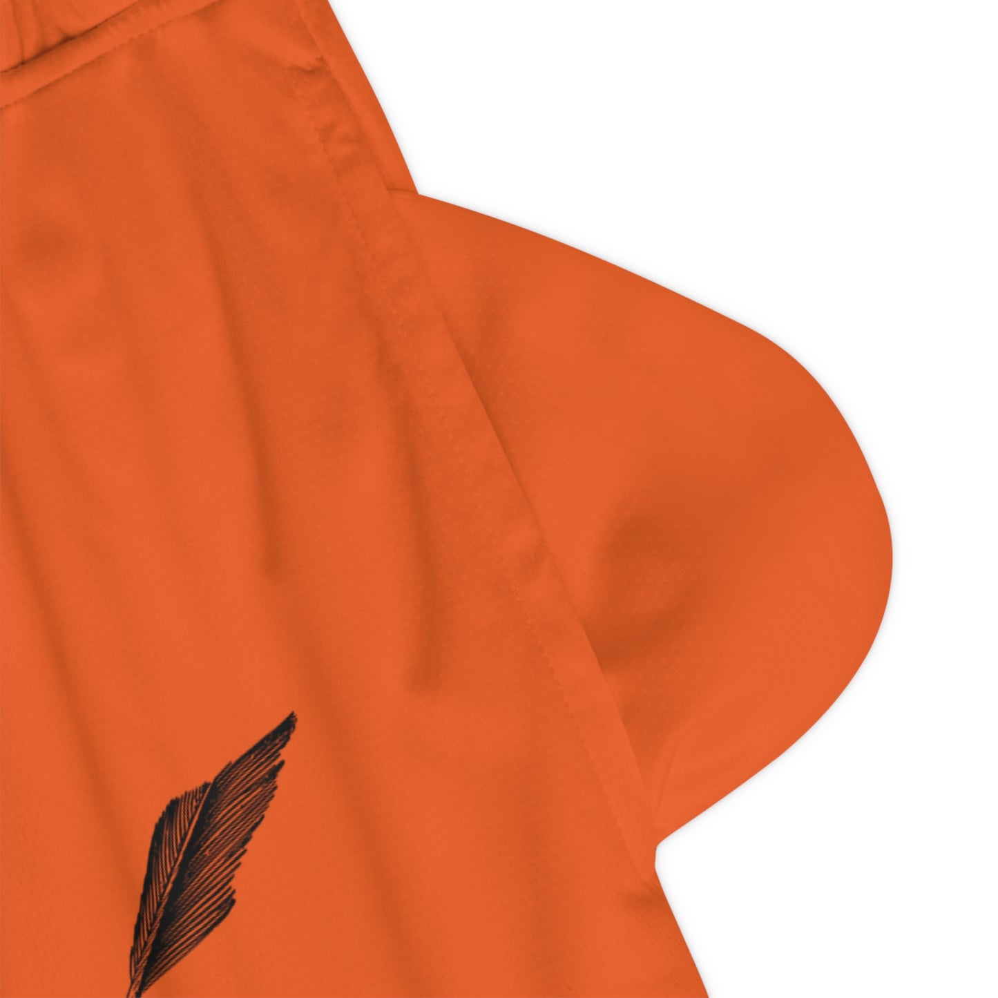 Basketball Rib Shorts: Writing Orange