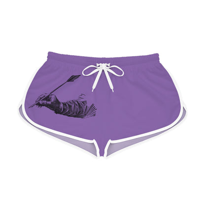 Women's Relaxed Shorts: Writing Lite Purple