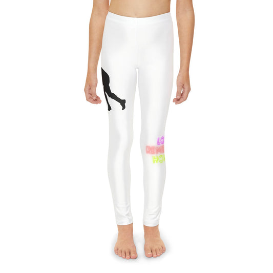 Youth Full-Length Leggings: Hockey White