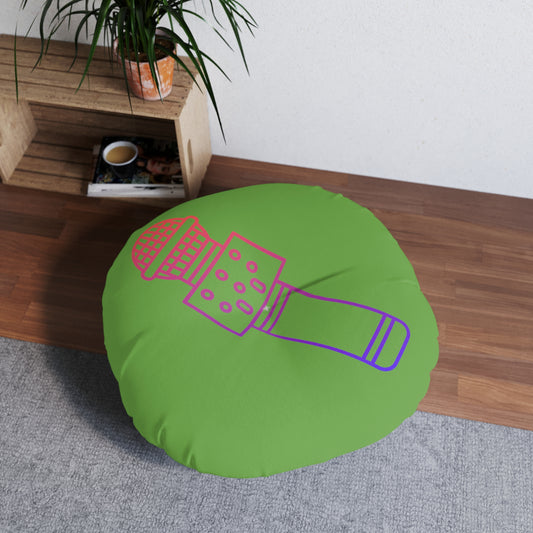 Tufted Floor Pillow, Round: Music Green