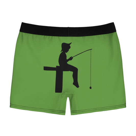 Men's Boxer Briefs: Fishing Green