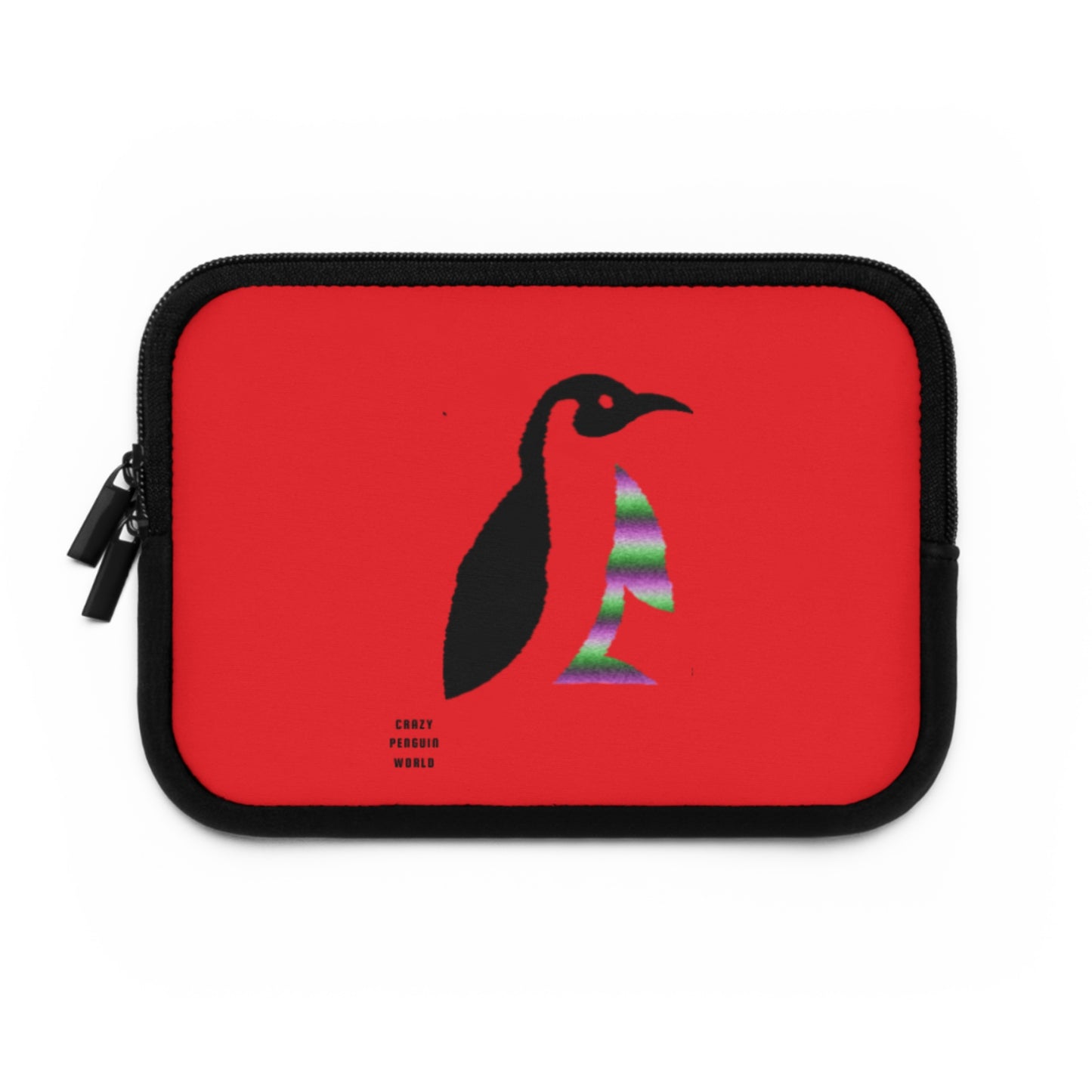 Laptop Sleeve: Crazy Penguin World Logo Red