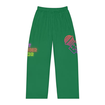 Women's Pajama Pants: Music Dark Green