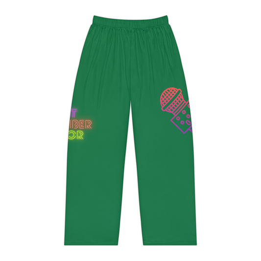 Pambabaeng Pajama Pants: Music Dark Green