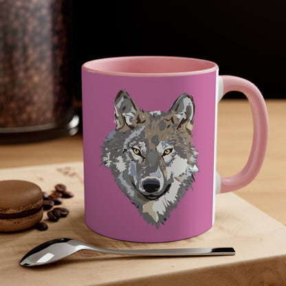 Accent Coffee Mug, 11oz: Wolves Lite Pink