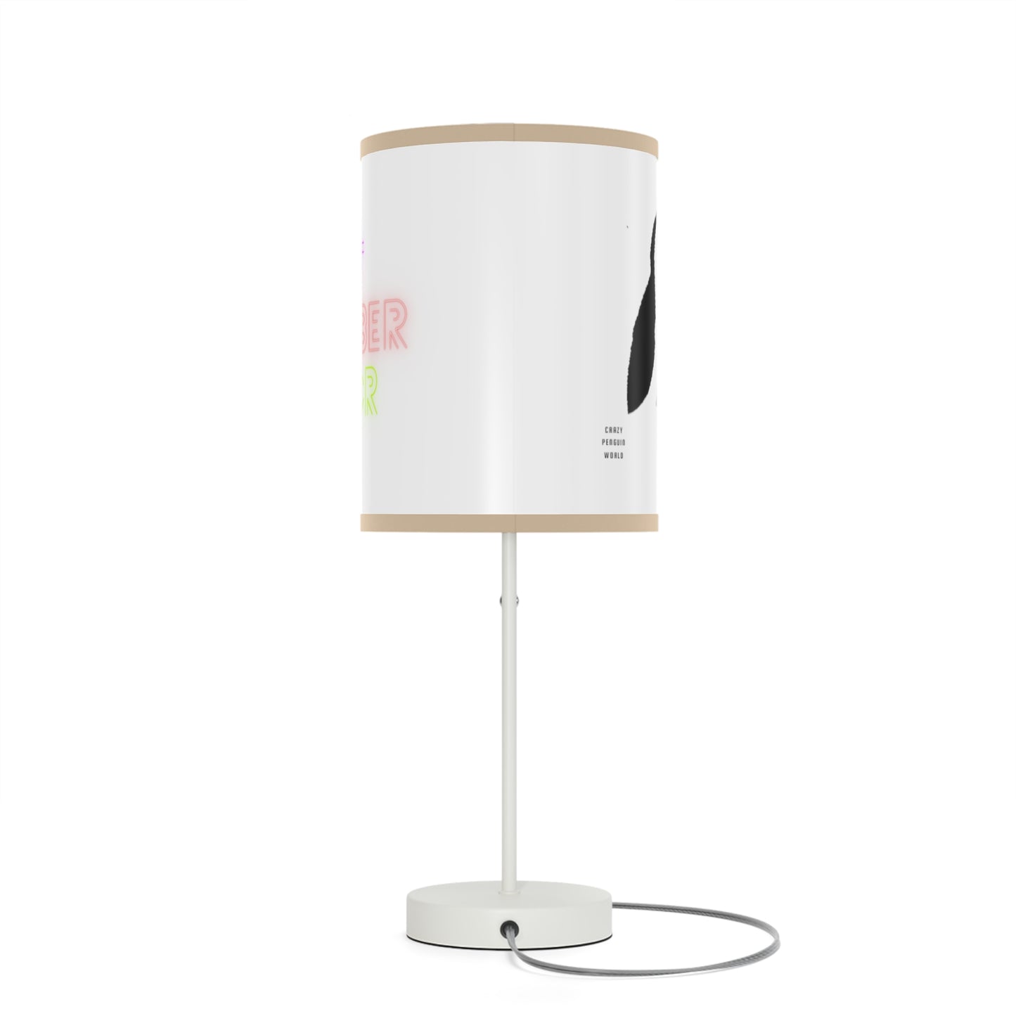 Lamp on a Stand, US|CA plug: Crazy Penguin World Logo White