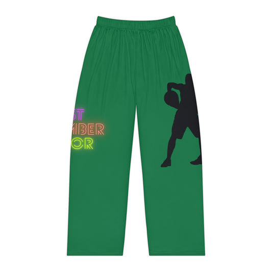 Women's Pajama Pants: Basketball Dark Green