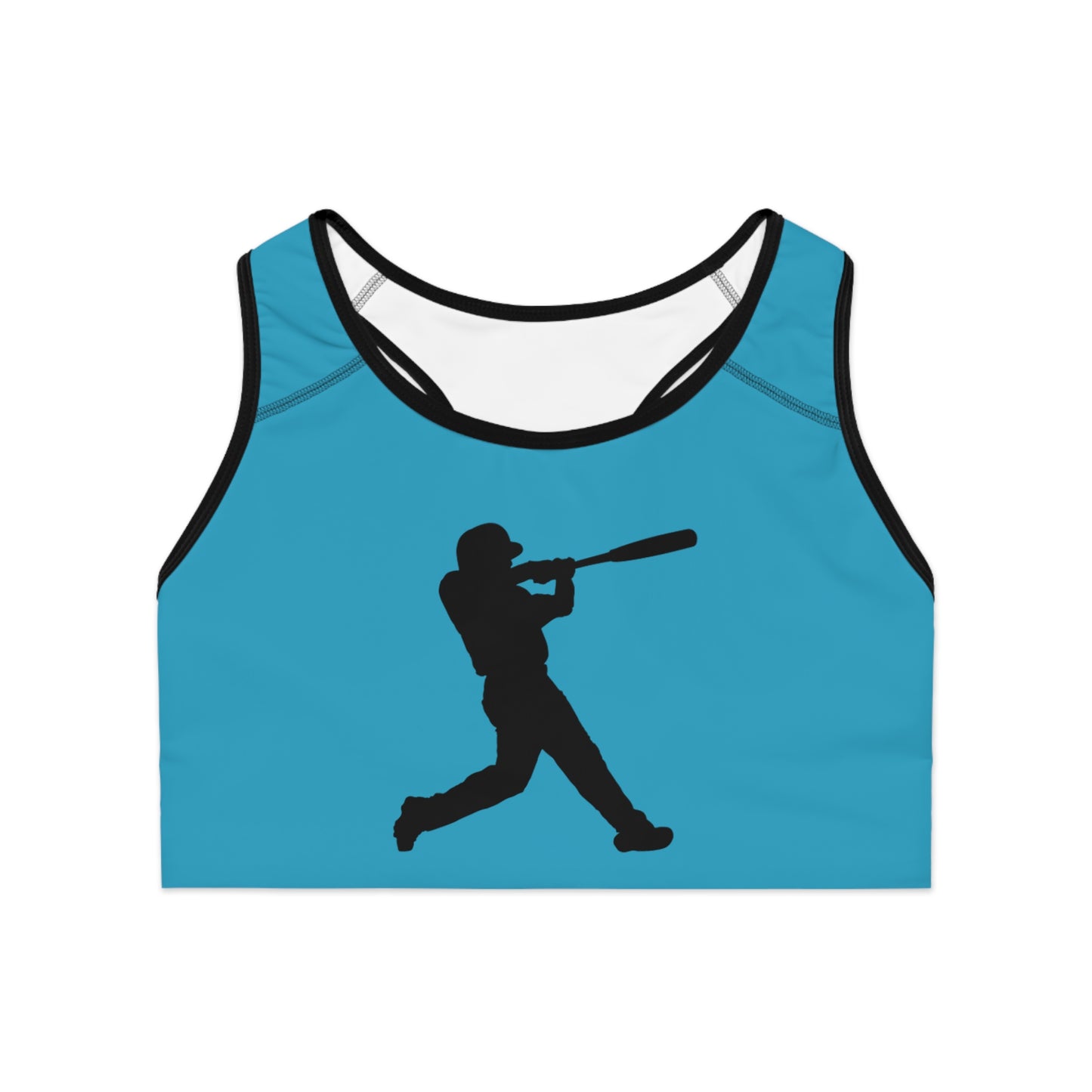 Sports Bra: Baseball Turquoise