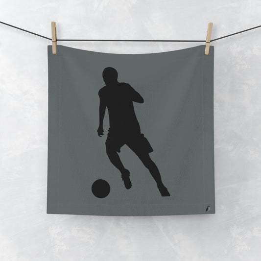 Face Towel: Soccer Dark Grey