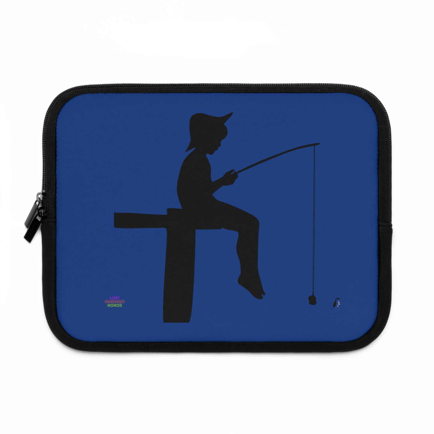 Laptop Sleeve: Fishing Dark Blue