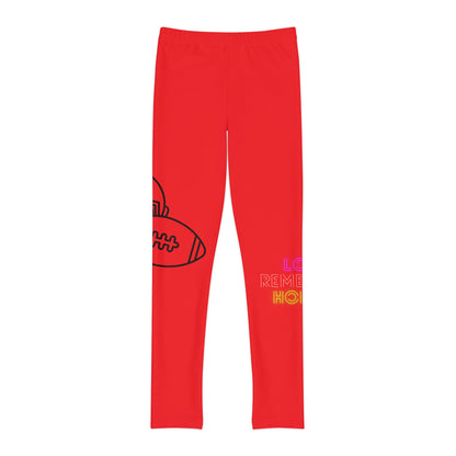 Youth Full-Length Leggings: Football Red