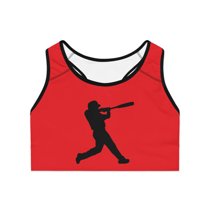 Sports Bra: Baseball Red