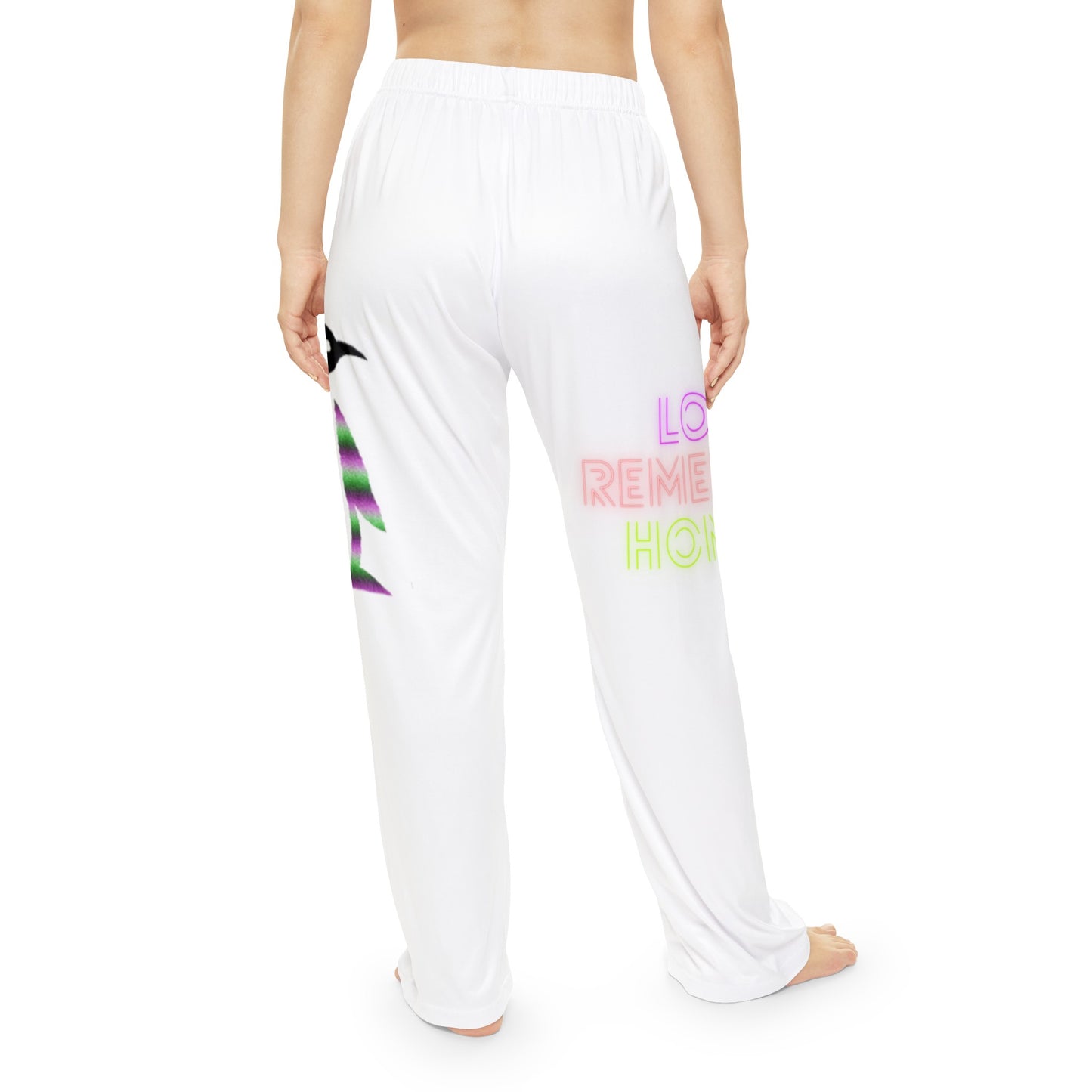 Women's Pajama Pants: Crazy Penguin World Logo White