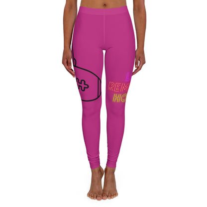 Women's Spandex Leggings: Football Pink