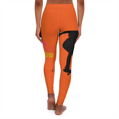 Women's Spandex Leggings: Skateboarding Orange