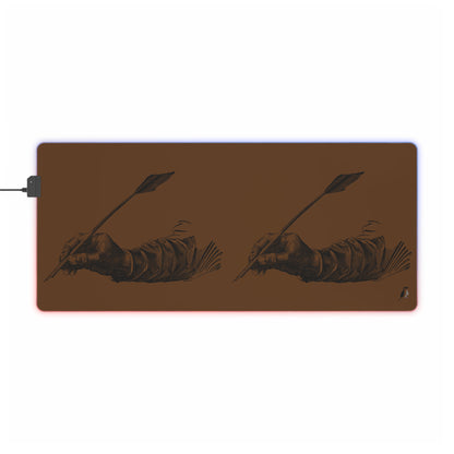 LED Gaming Mouse Pad: Writing Brown