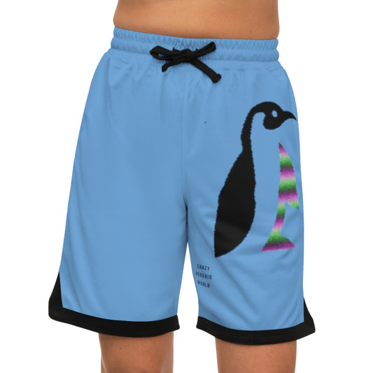 Basketball Rib Shorts: Crazy Penguin World Logo Lite Blue