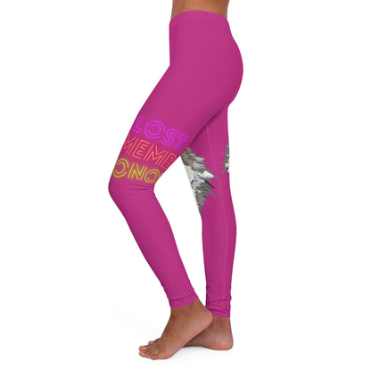 Women's Spandex Leggings: Wolves Pink