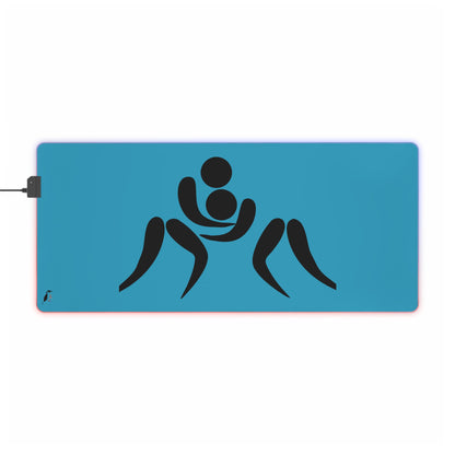 LED Gaming Mouse Pad: Wrestling Turquoise