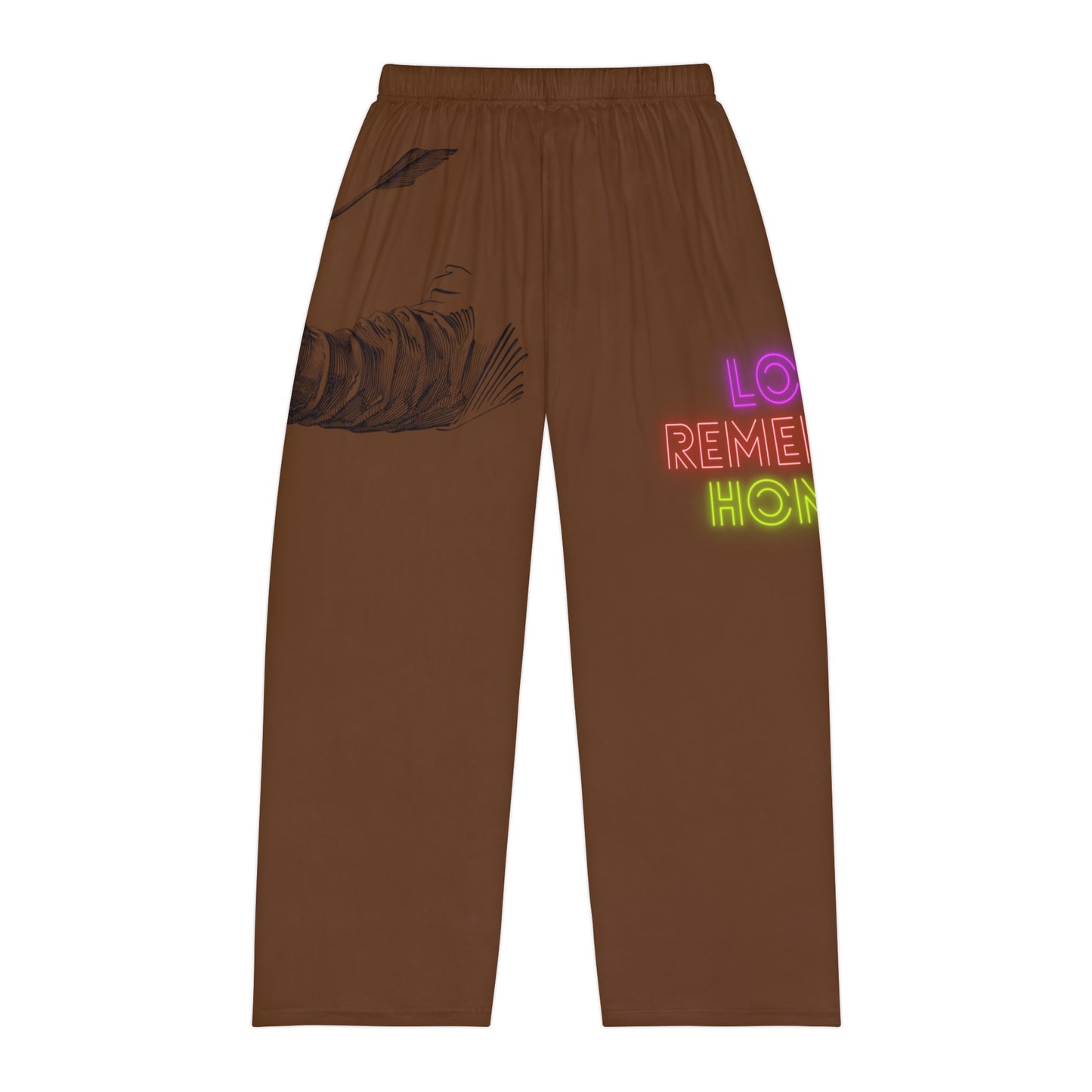 Men's Pajama Pants: Writing Brown