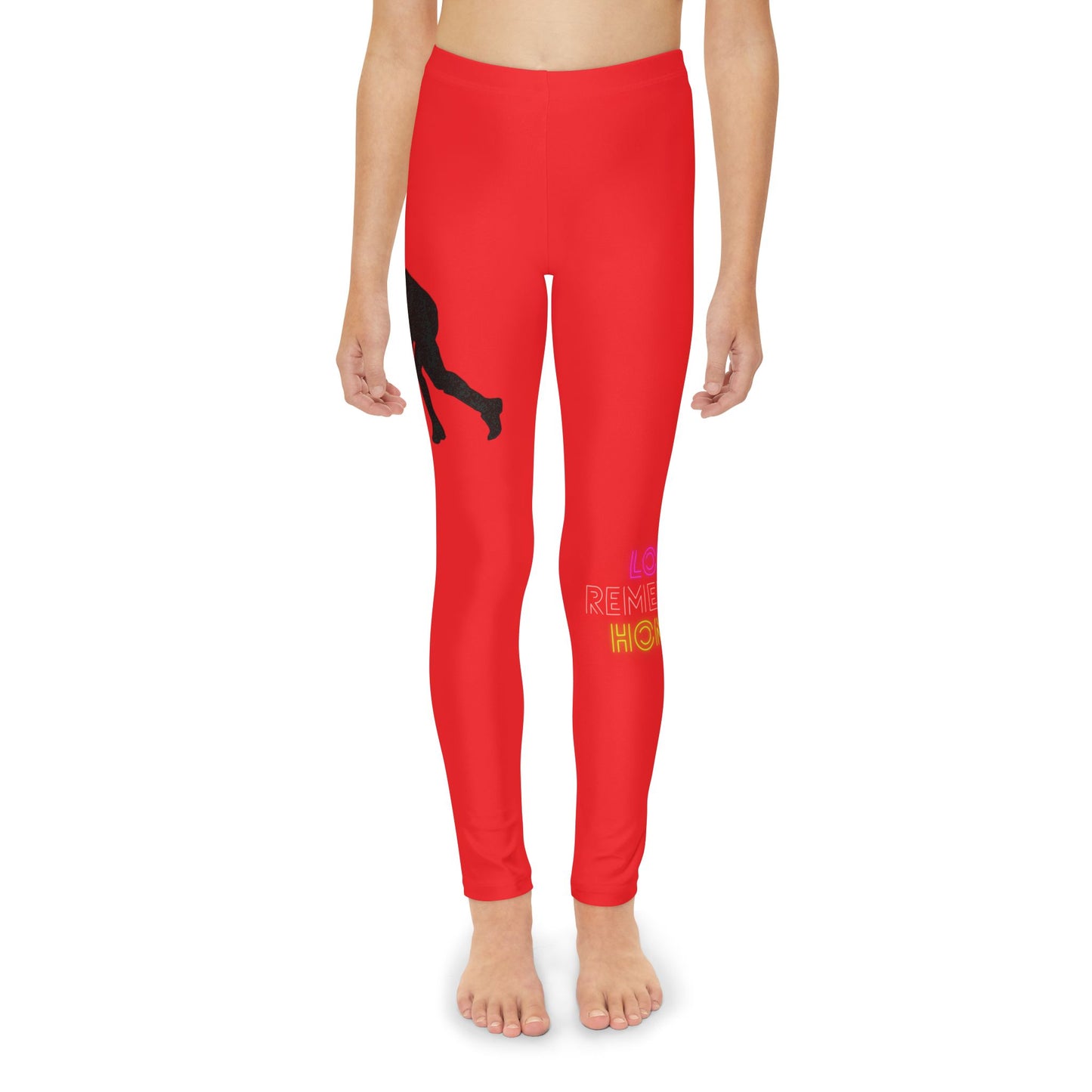 Youth Full-Length Leggings: Hockey Red