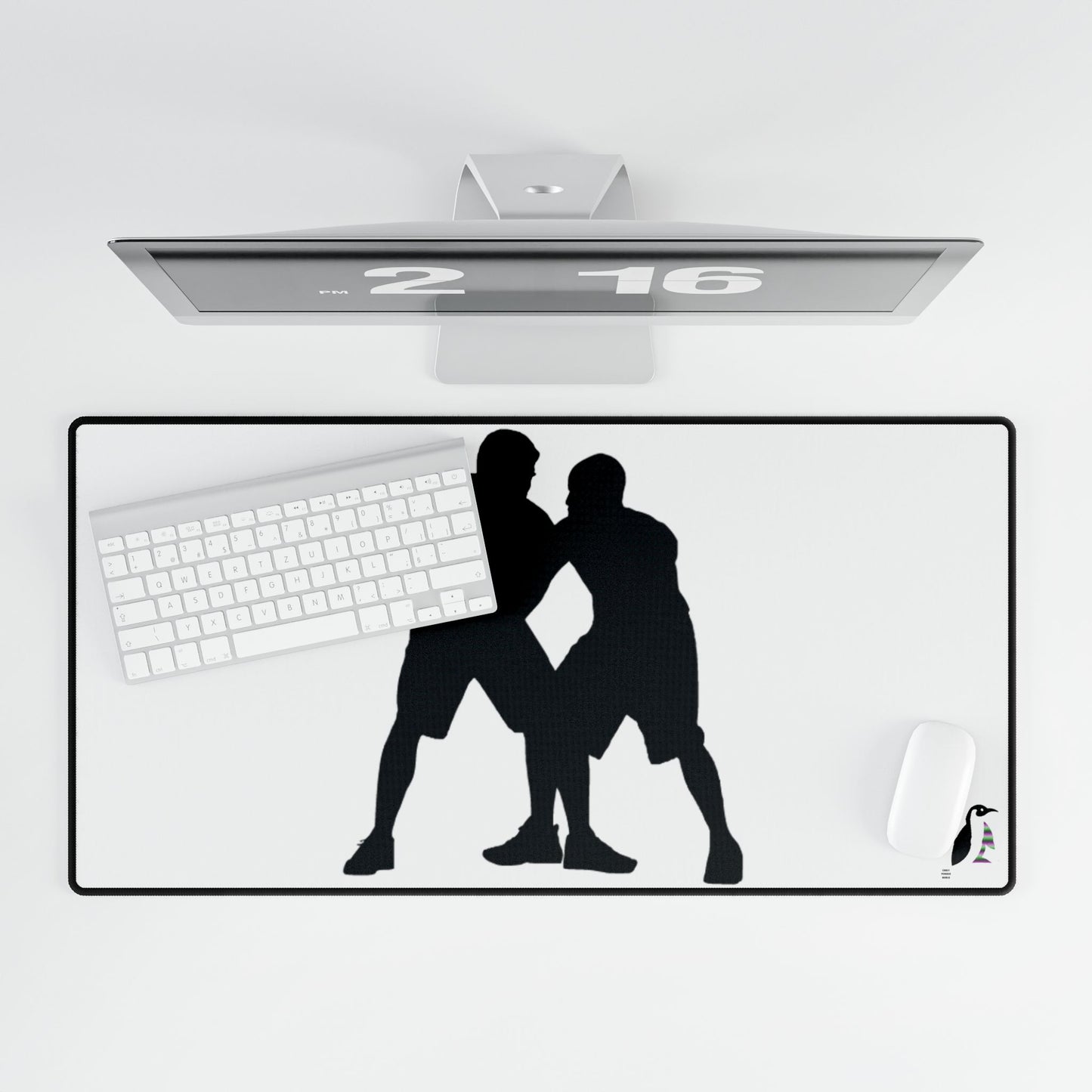 Desk Mats: Basketball White