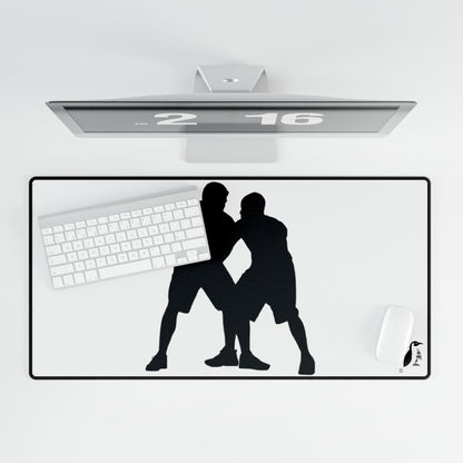 Desk Mats: Basketball White