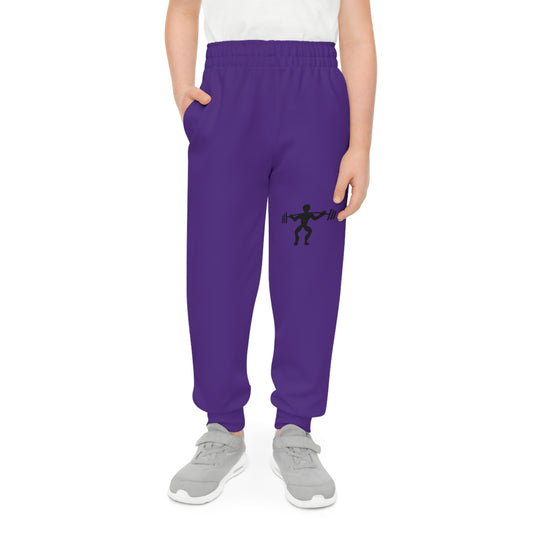 Youth Joggers: Weightlifting Purple