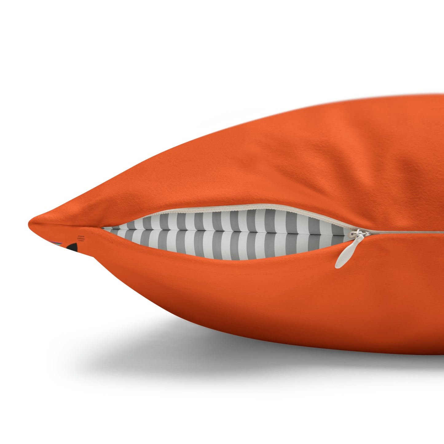 Faux Suede Square Pillow Case: Football Orange